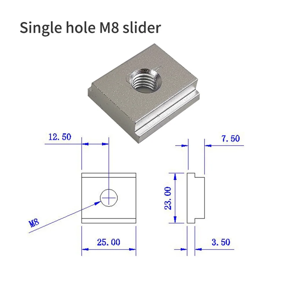 Слайдер с Т образным пазом из алюминиевого сплава M6/M8 T скользящий стержень