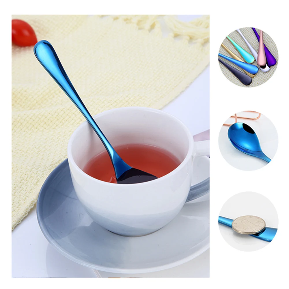 1 шт. одноцветная кухонная чайная и кофейная ложка из нержавеющей стали кремовые
