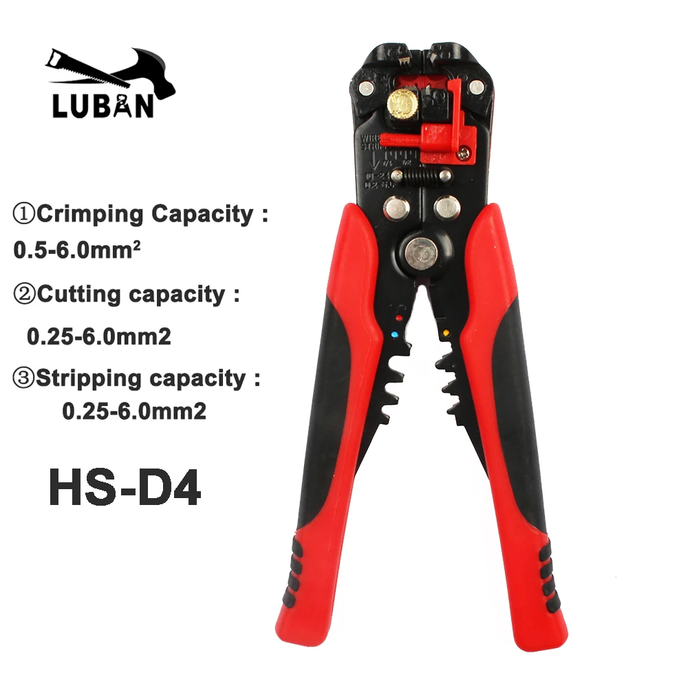 HS-D1 D4 AWG24-10 0,2-мм2 3 в 1 многофункциональные автоматические плоскогубцы для зачистки проводов ОБЖИМНАЯ резка кусачки для проводов - Цвет: D4-R