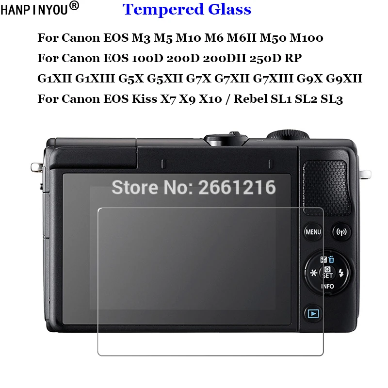 Защитное стекло Fr закаленное 9H для Canon EOS M3 M5 M10 M6 M50 M100 100D 200D 250D RP R G1 G5 G7 G9 X Mark II III SL2