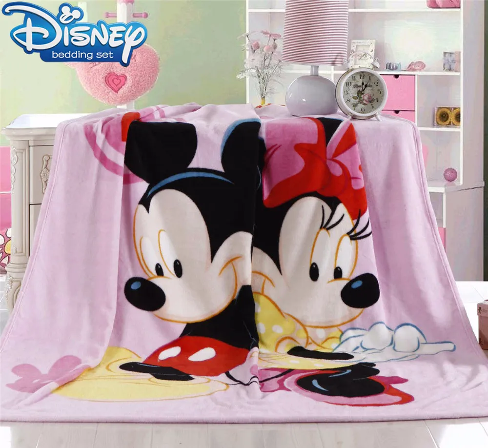 Розовое Одеяло Минни Микки размер 150*200 см мультяшное постельное белье для детей