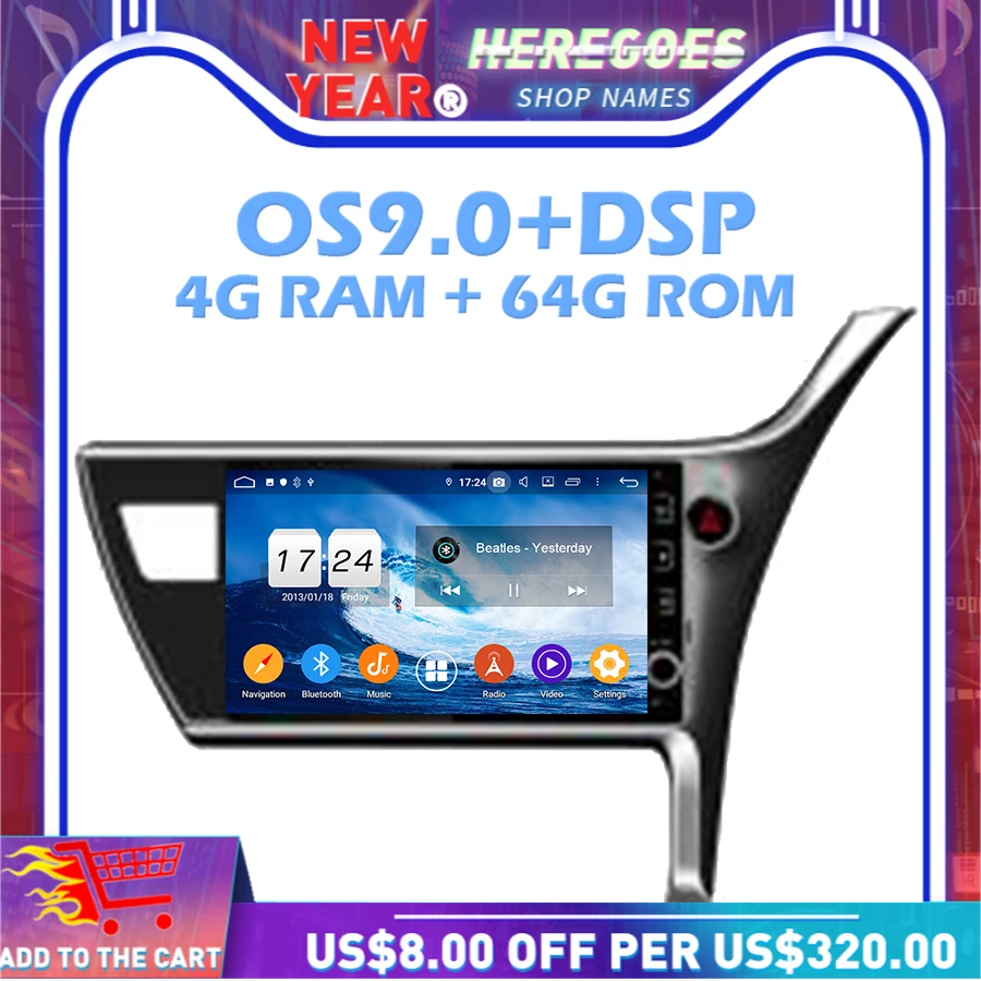 IPS DSP Android 10 0 4 Гб ОЗУ 64 ПЗУ 8 ядер автомобильный dvd-плеер Wifi Bluetooth 5 RDS радио GPS карта