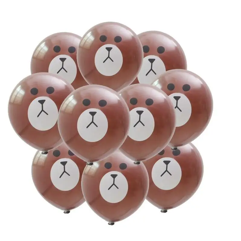 10pcs 1 шт., 70*43 см, черный медведь, Алюминиевые шарики для свадебной вечеринки, дня рождения, украшения, товары для празднования юбилея, подарки для маленьких детей, игрушки - Цвет: 10pcs