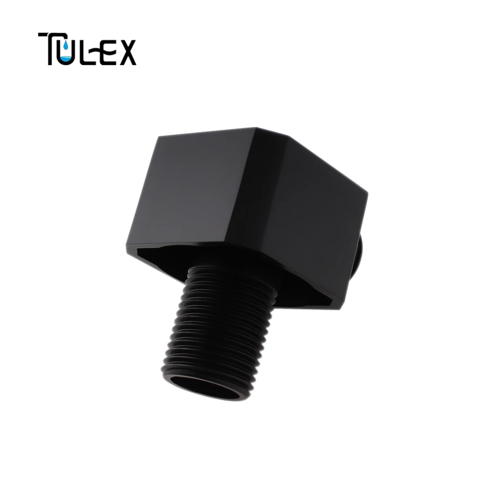 TULEX черная насадка для душа, аксессуары для ванной комнаты, октогональная ванная комната, настенный соединитель, кронштейн для ванной комнаты, локоть трубы