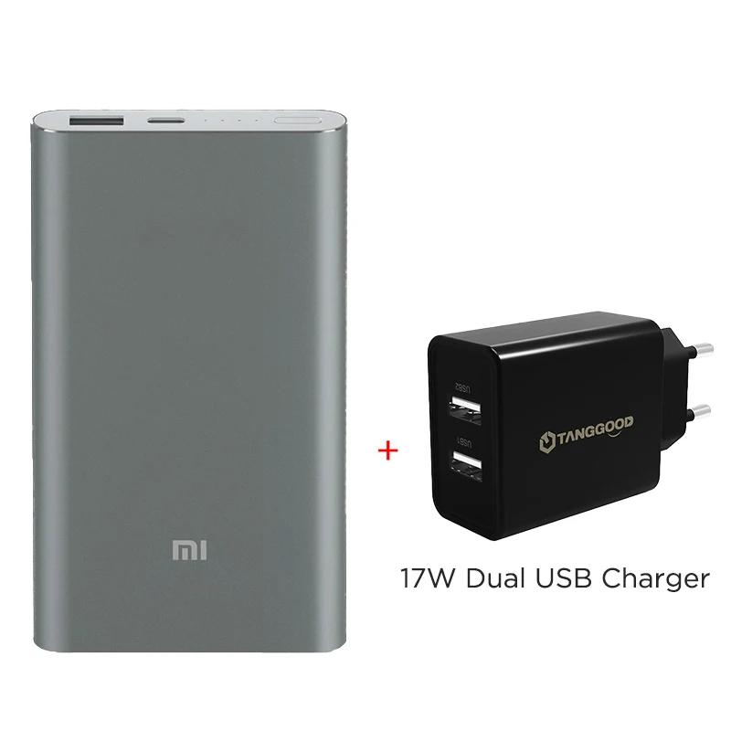 Add 17W USB Charger Xiao mi power Bank 10000 мАч Pro usb type C QC3.0 Быстрая зарядка mi power bank 10000 портативное зарядное устройство Внешний аккумулятор повербанк - Цвет: Add 17W USB Charger