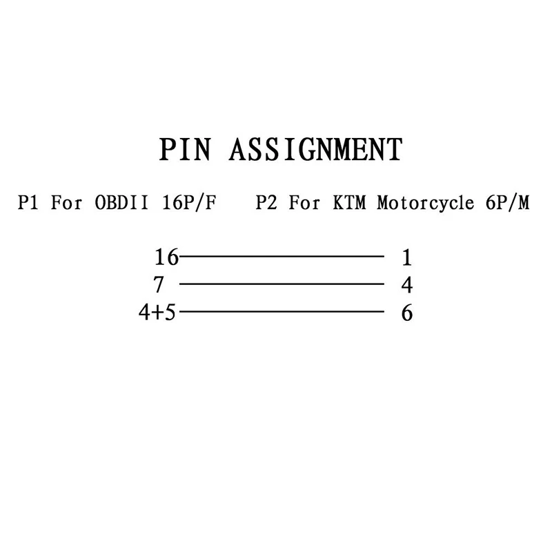 

6 Pin to 16 Pin Adapter Cable OBD2 Engine Fault Diagnosis and Detector Connector Cable for KTM 1190 690