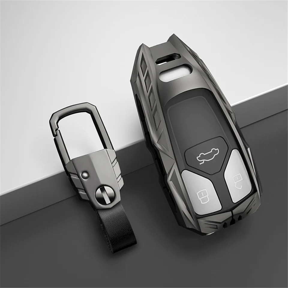 

Car Key Case Cover Key Bag For Audi a1 a3 8v a4 b9 a5 a6 c7 q3 q5 q7 tt Holder Shell Auto Protect Set Accessories Keychain