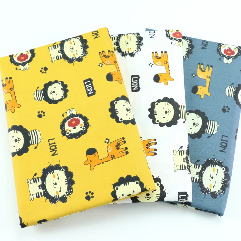

Bear&Lion Series,Print Twill Cotton Fabric,Patchwork Cloth For DIY Sewing Quilting Baby &Children's Bedclothes Material