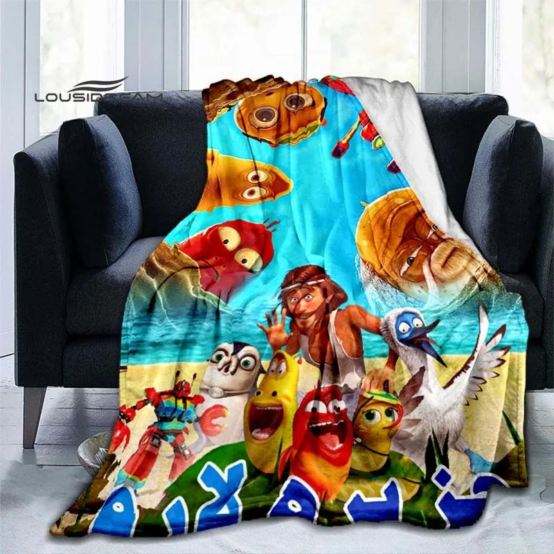 Мультяшное одеяло LARVA модное милое детское фланелевое мягкое 3D покрывало диван
