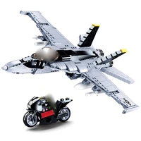0928 military fa 18 strike fighter block set us hornet airplane model modern war building brick toys for children
