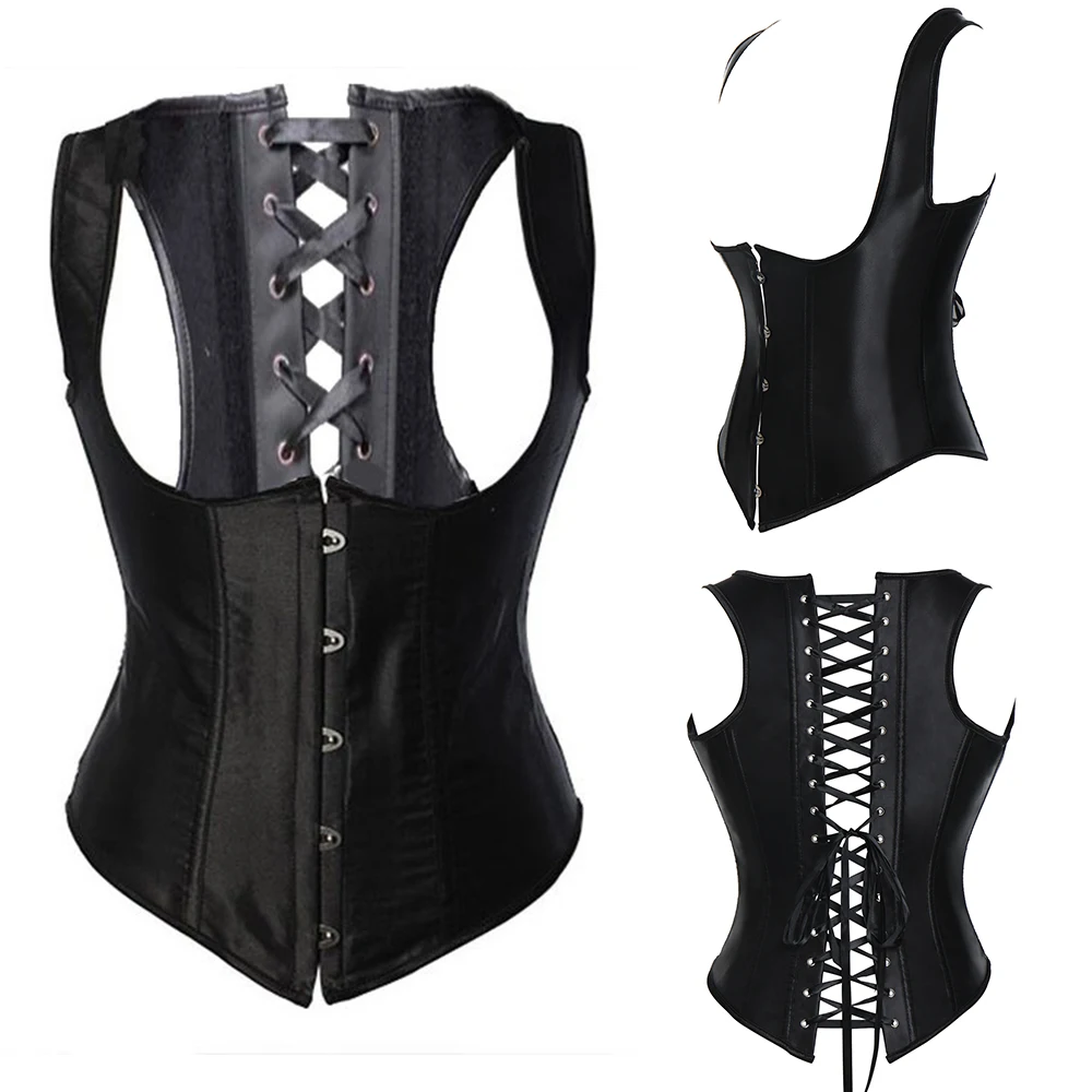 Waist Training Corset Vest Women Lace Up Boned Steampunk Bustiers Top Sexy Corselet Burlesque Clothing Gothic Party Costume