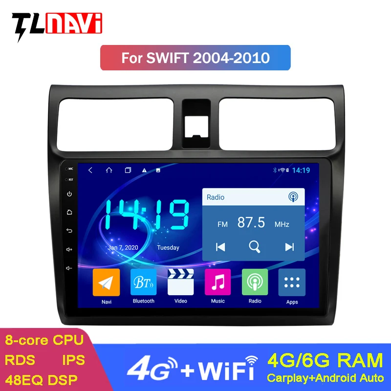 DSP CARPLAY 6G+128G 10.1 Inch Android 10 IPS Car Multimedia System For Suzuki Swift 2004-2010 GPS Navigation | Автомобили и