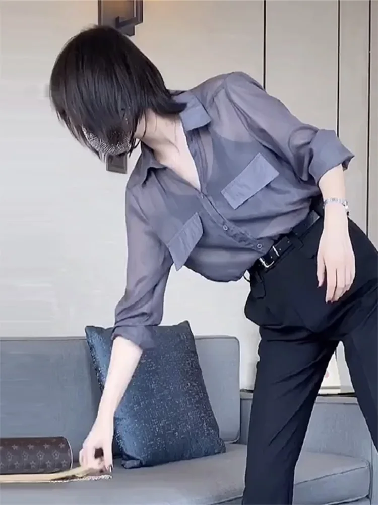 Французский нежный белая рубашка женская новая модная Ретро Класс шифоновая с