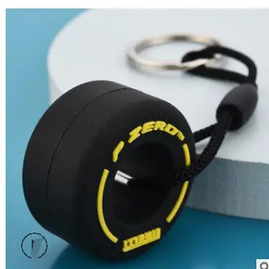 

10 шт./лот, новинка, модный брелок с имитацией мультяшной маленькой шины, креативный брелок унисекс для автомобильной сумки, брелок с подвеск...