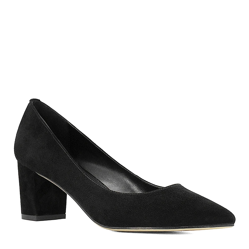 Kid Suede black SOPHITINA/модные женские туфли-лодочки из натуральной кожи; пикантные туфли без шнуровки с острым носком; новые офисные женские туфли-лодочки ручной работы на высоком каблуке 6 см; W24 - Цвет: Kid Suede black