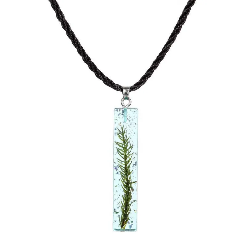 Ожерелье с подвеской в полоску сушеный цветок настоящий сухой ожерелье веревкой