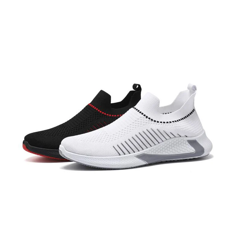 

Spring New Men's Sports Shoes Comfortable Sneakers Non-Slip Flying Woven Air Damping Casual Running Tennis Shoes Men's 2021