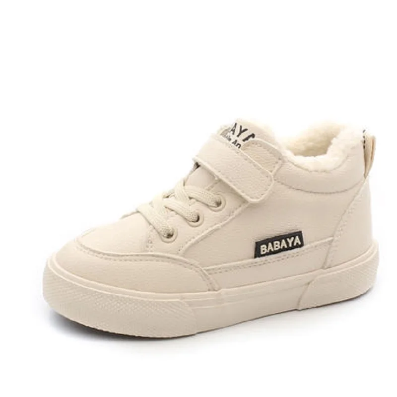 Babaya Winter Kids Boots boys girls warm leather sneakers fashion footwear children casual shoes plush non slip sport shoes