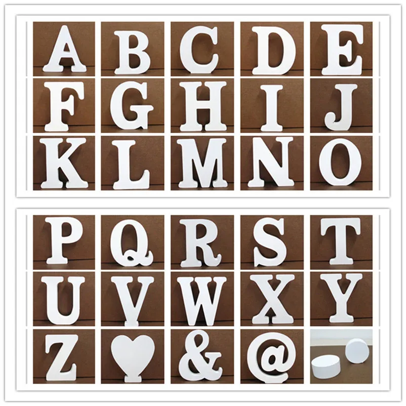 

1pc Wooden Letters Wedding Party Decoration Home Art Decor Letras Ornaments Wood Letter Alphabet English Letters Diy