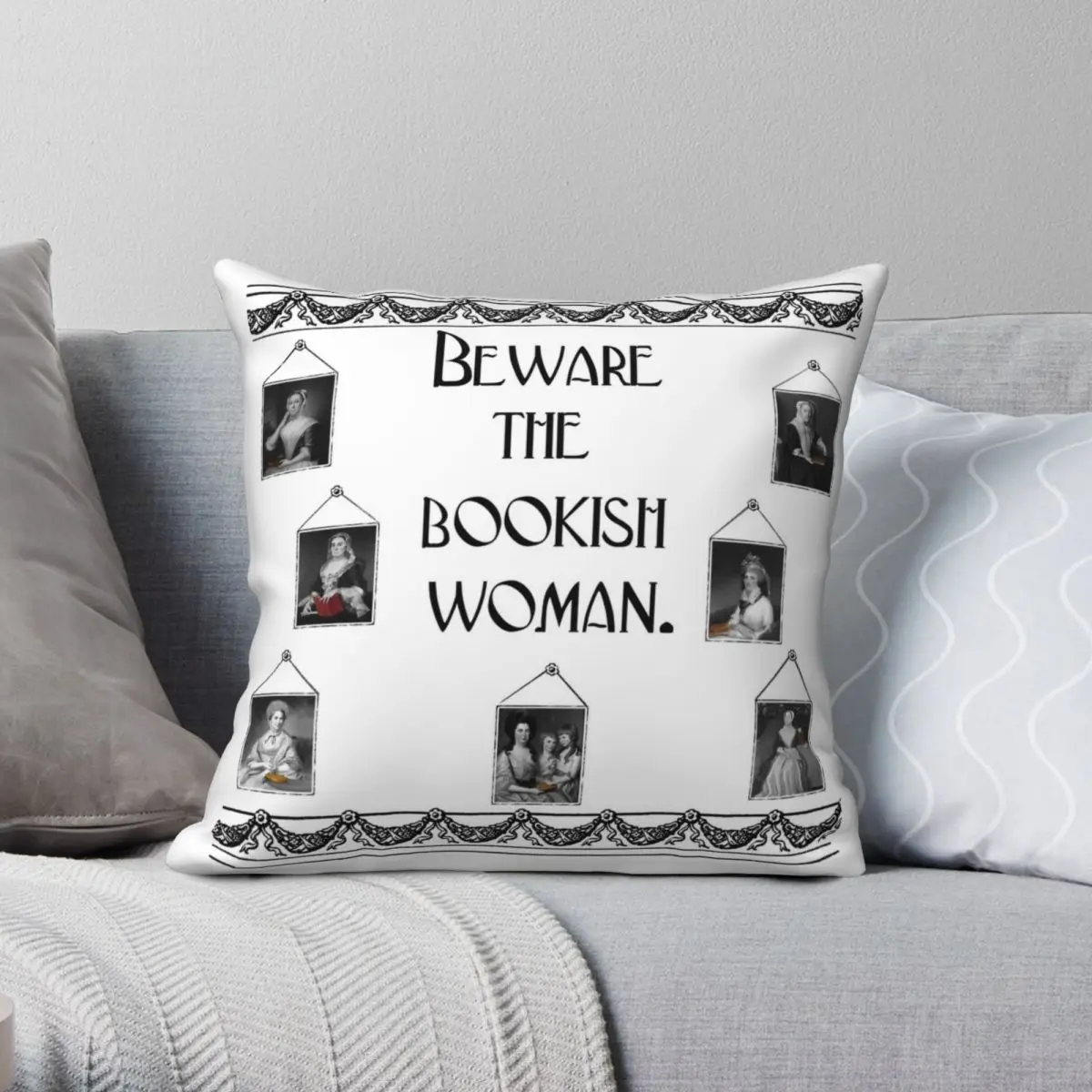 Beware Bookish Woman Pillowcase Polyester Linen Velvet Printed Zip Decor Throw Pillow Case Home Cushion Case 45x45