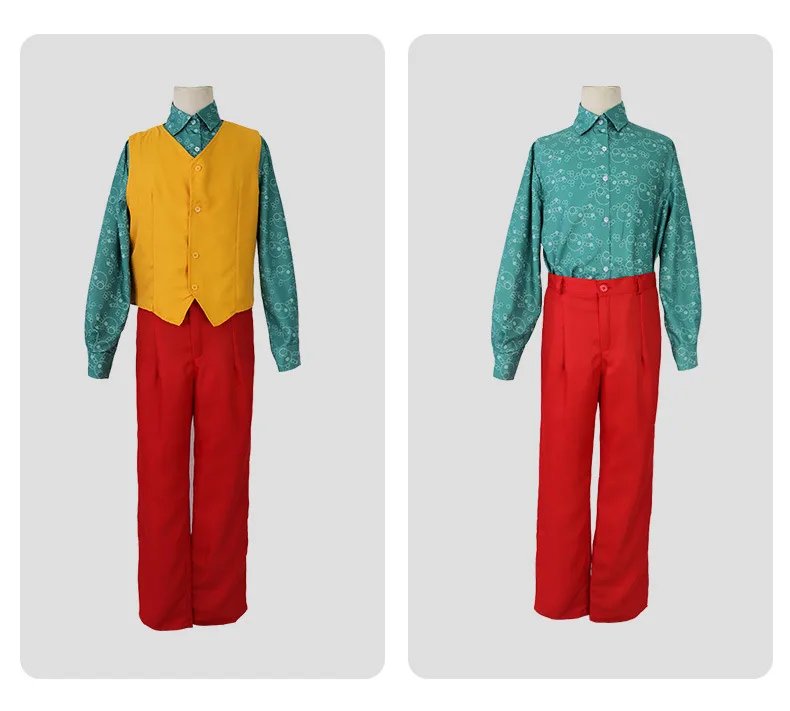 

Adult Kids Movie Joker Arthur Fleck Cosplay Costumes Joaquin Phoenix Kids Adult Suits+Vest+T-shirt+Pants Clown Party Halloween