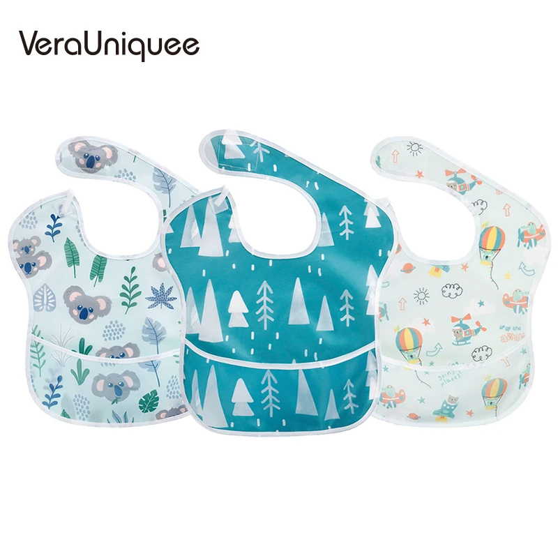 2 шт. водонепроницаемые нагрудники для младенцев с мультяшным принтом| |