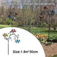 garden metal wind spinner decoration removable 5 section supplies landscape garden with flowers stakes rotating ornaments t f4b9
