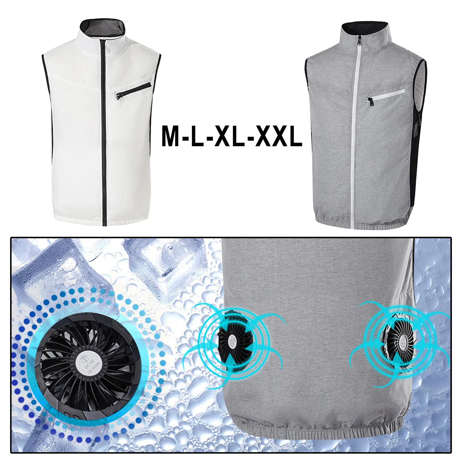 

Summer Fan Cooling Vest Men Women Air Conditioning Clothes Cool Coat Outdoor Sun Protection Jacket USB 2 Fan Waistcoat