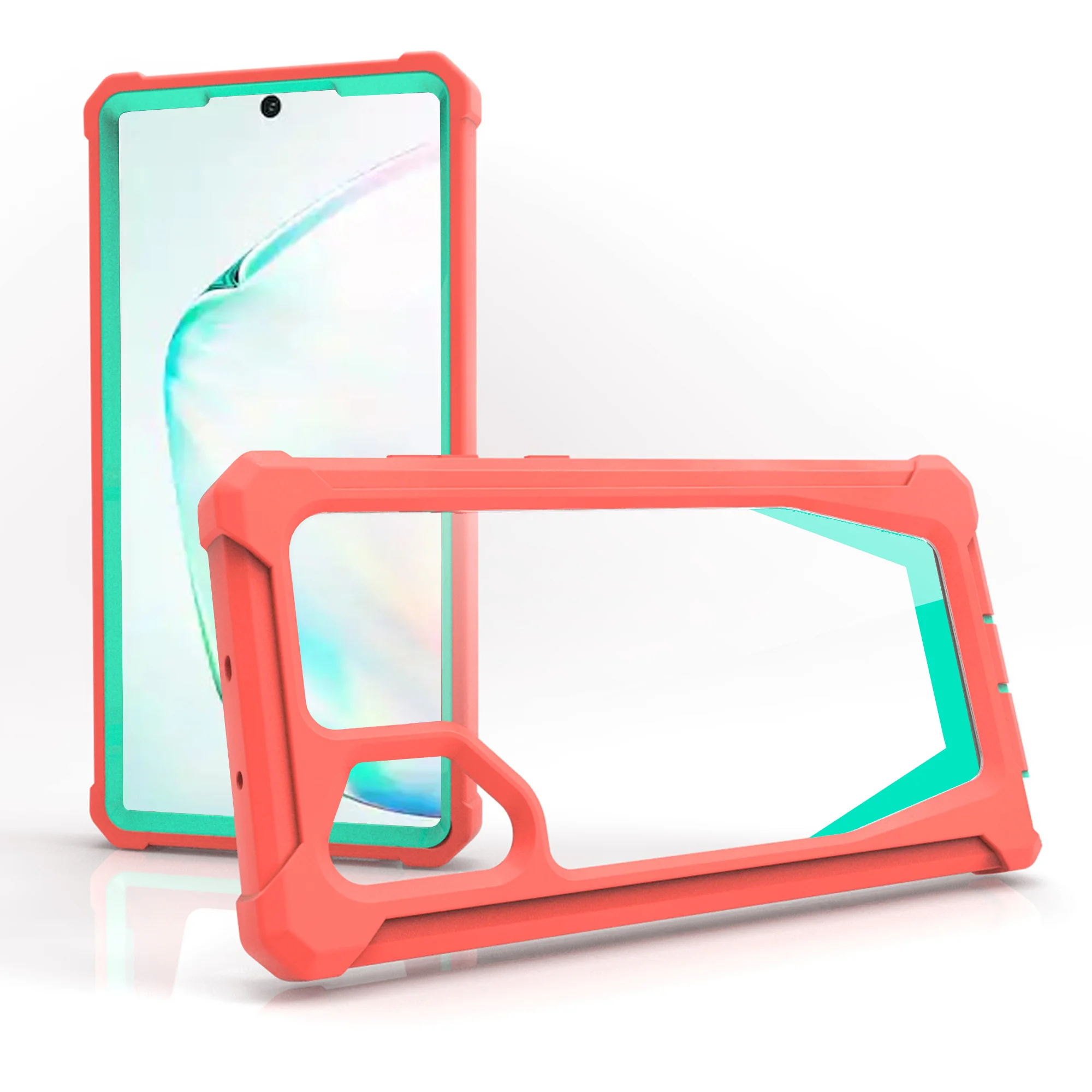 

Phone Case For Samsung Galaxy Note 20 S20 10 S21 Ultra Plus Silicone Transparent two in one Anti-drop Armor protection PC Cover