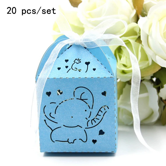 Blue-20pcs 1 компл. Слон детский душ/пол раскрыть украшения мультфильм воздушные шары Торт Топперы коробка для конфет с днем рождения День рождения выберите вечерние принадлежности - Цвет: Blue-20pcs