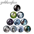 Труп невесты Тим Бёртона Кошмар перед Рождеством 10 шт. 12 мм20 мм25 мм круглый стеклянный кабошон плоская задняя ожерелье Фурнитура