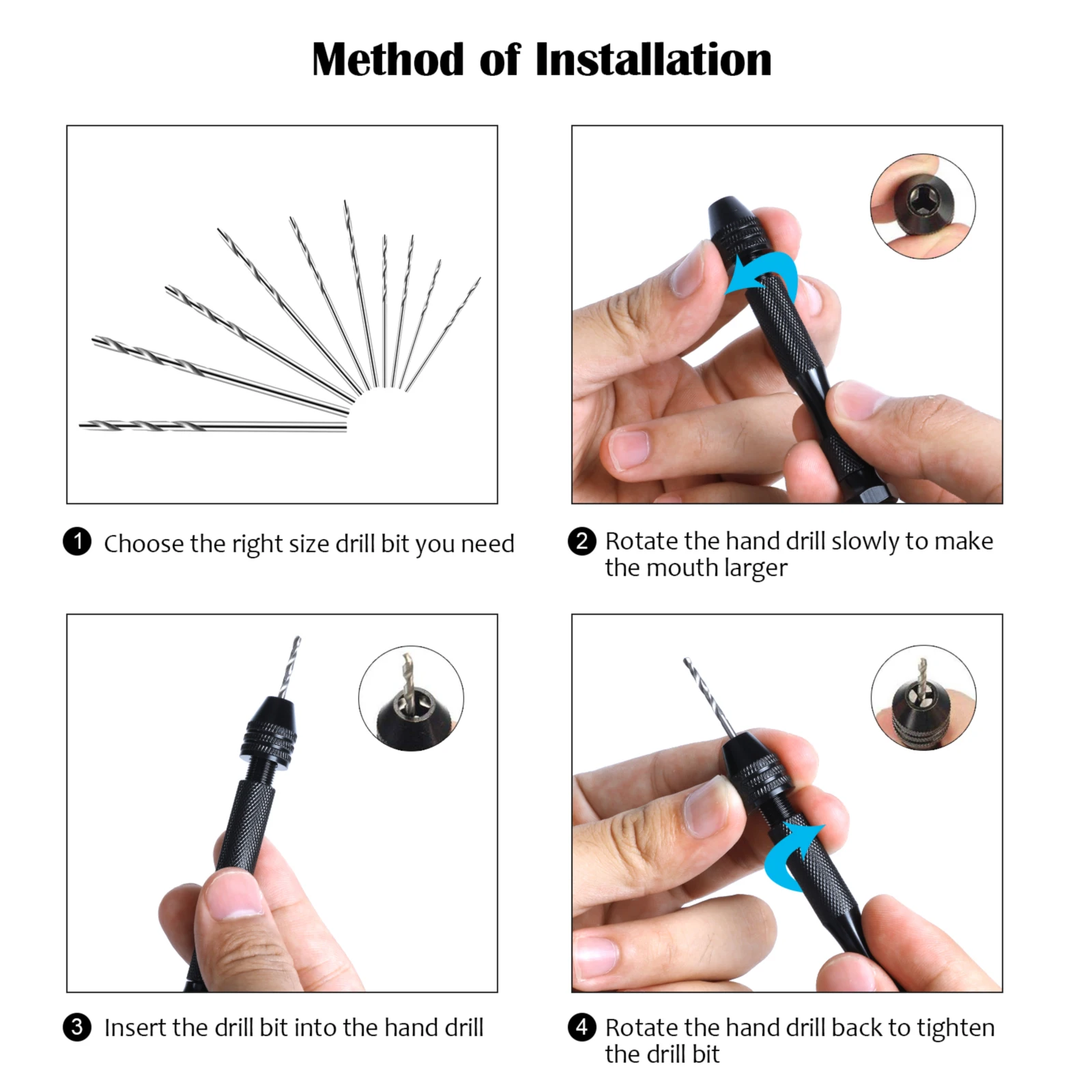 

11Pcs/Set Manual Core Drill Hand Twist Drill Mini Hand Drill With Bits Metal Hole Cutter Core Drilling Tools Set Wholesale