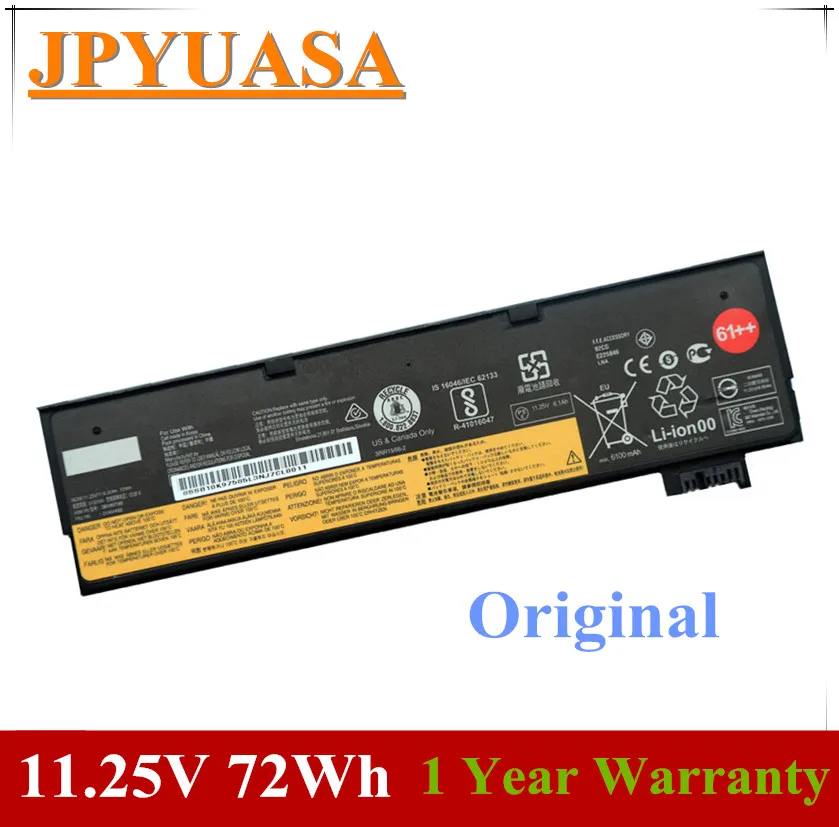 Аккумулятор для ноутбука Lenovo ThinkPad T470 T480 T570 T580 61 + 7 дюймов 11 25 в 72 Вт/ч 6 32 Ач оригинал