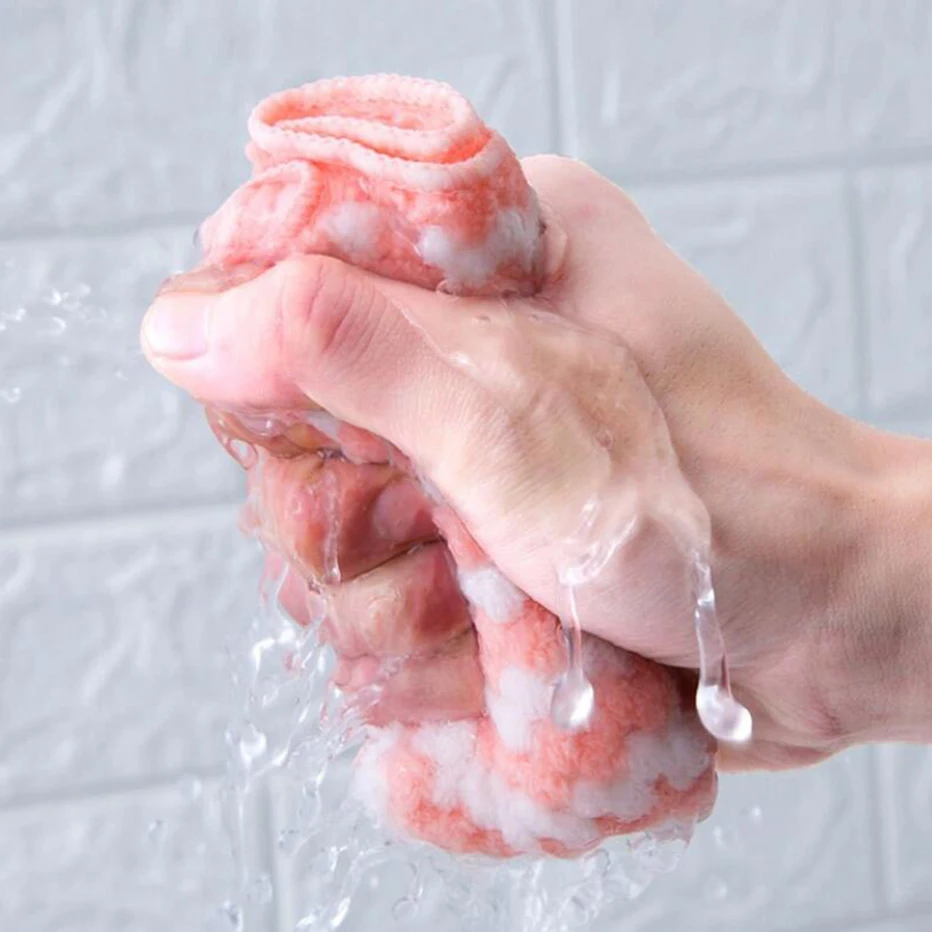 Полотенце в полоску для мытья посуды из кораллового флиса хорошо впитывающие