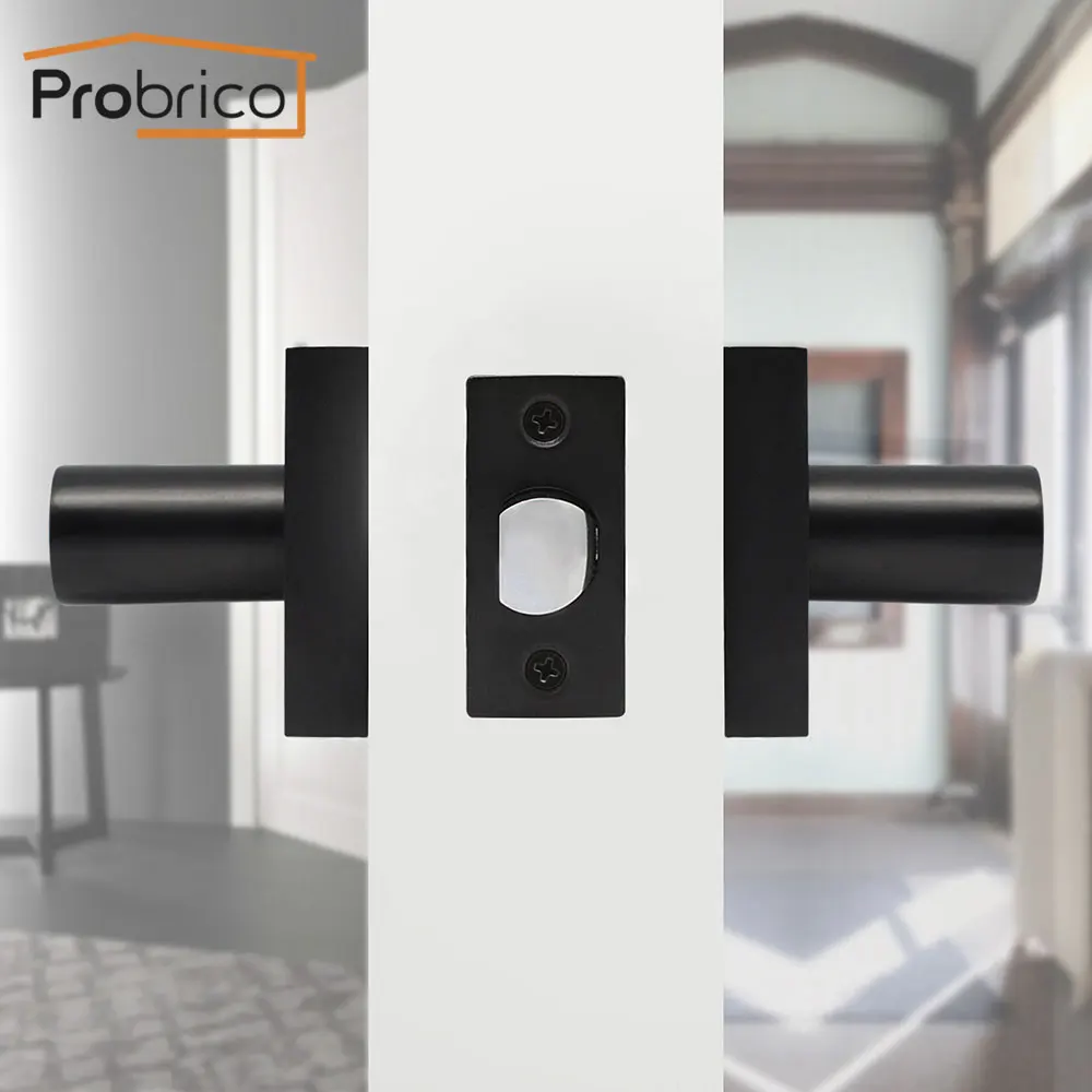 Черные дверные ручки Probrico для межкомнатных дверей передние и задние деревянные