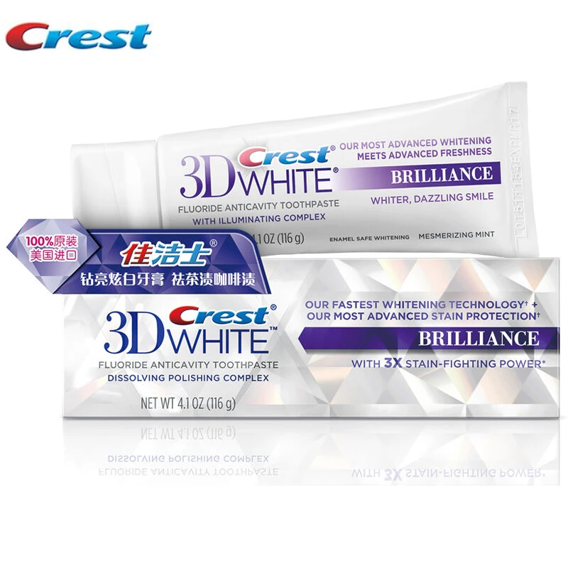 Crest 3D белая зубная отбеливающая паста терапия чувствительность эмаль уход Brillance 4
