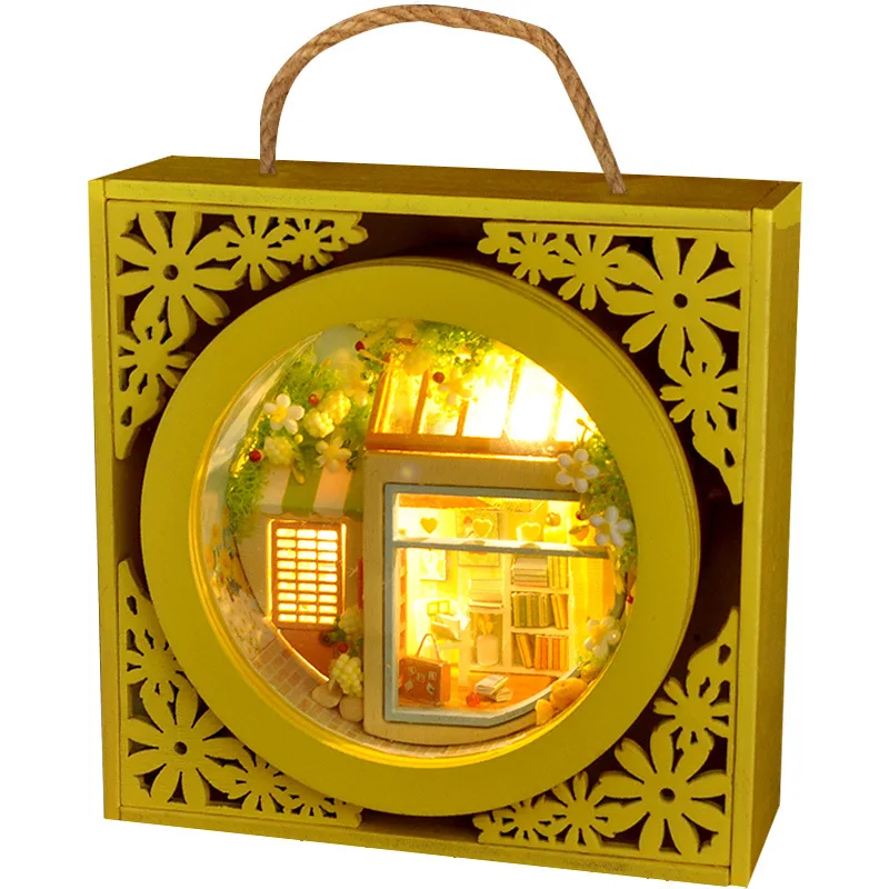 

Wooden DIY Cabin Handmade Model Toys Children's Toys Creative Assemble Lamp Valentine's Day Gift