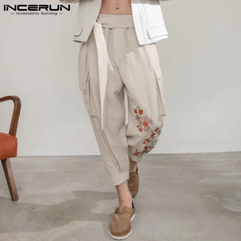 

Модные повседневные стильные новые мужские зауженные брюки с ремешками, мужские брюки, горячая распродажа, женские длинные брюки с высокой ...