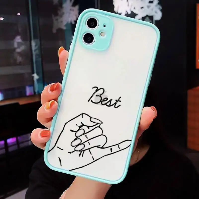 

Always And Forever Best Friends Cartoon BFF Phone Cases matte transparent For iphone 7 8 11 12 plus mini x xs xr pro max cover