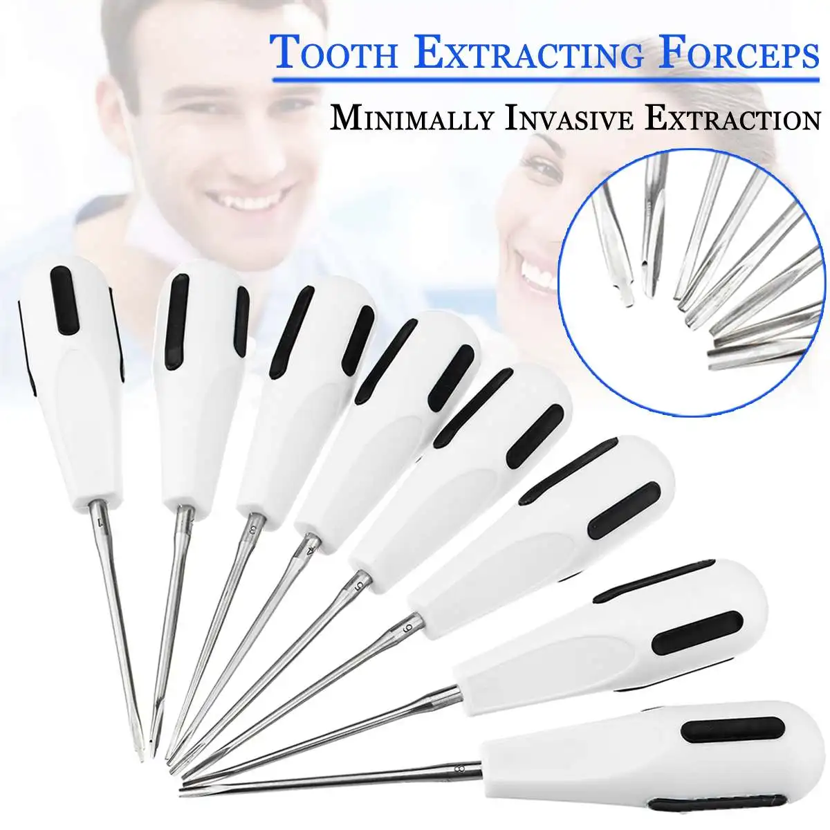 8 шт./компл. Нержавеющая сталь стоматологический Luxating Лифт изогнутые корень