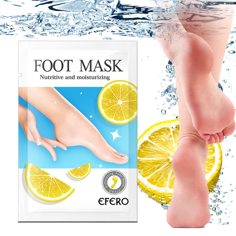Фото - Отбеливающая отшелушивающая маска для ног EFERO, 6 упаковок, маска для удаления омертвевшей кожи, маска для пилинга ног с лимоном, носки для пед... 6 упаковок отшелушивающая маска для ног