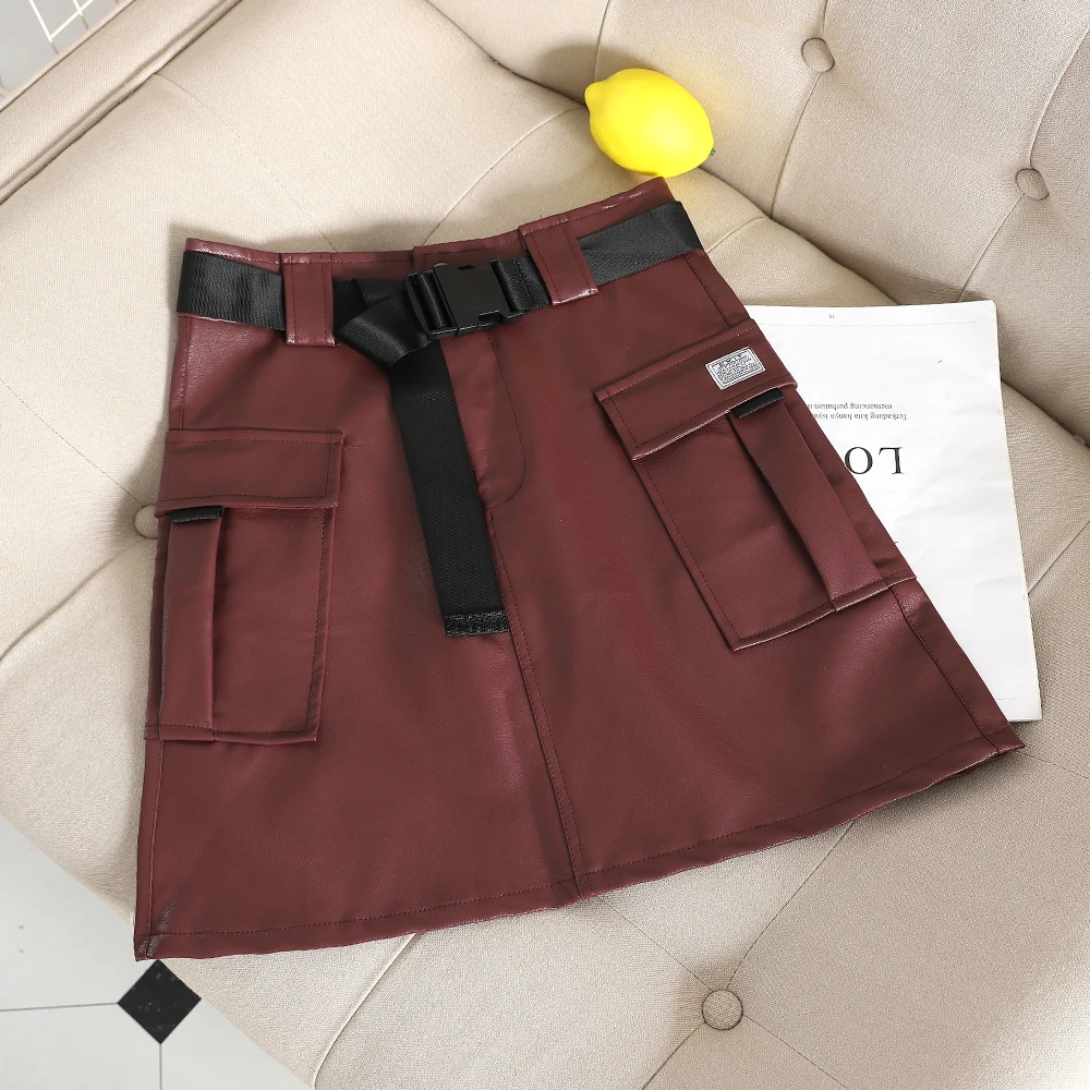 SINGRAIN Женская юбка-карандаш из искусственной кожи высокая талия Клубная одежда