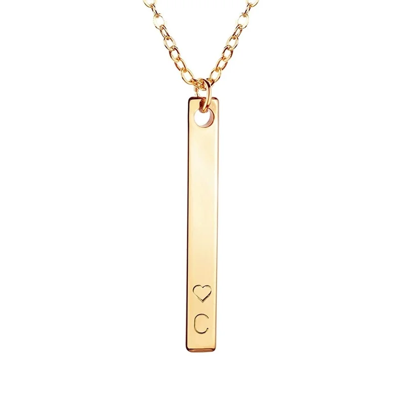 BUENOS Fashion Simple Love Initial Necklace Women Straight Couple 26 Letters Pendant Jewelry Gift | Украшения и аксессуары