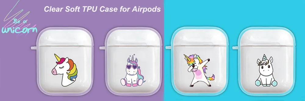 Для Apple AirPods чехол 3D милый мультфильм Радуга Лошадь Единорог беспроводной чехол для наушников оболочка для Airpods 2 Earpods аксессуары
