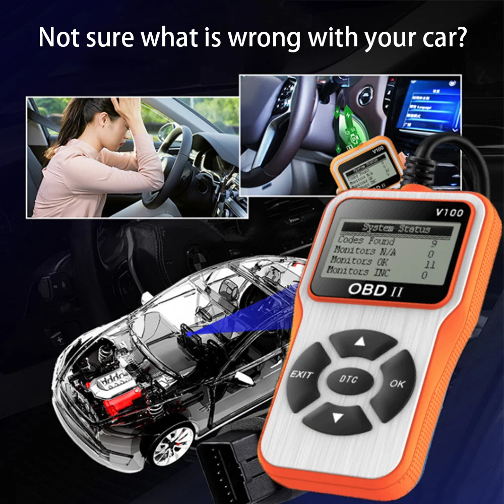 Автомобильный сканер OBD2 автомобильный диагностический инструмент V100 считывание