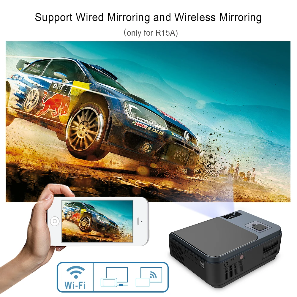 Видео проектор Everycom R15 Native 1080P 5G Wifi опционально Full HD 6800 люмен FHD Bluetooth Keystone Movie Beamer