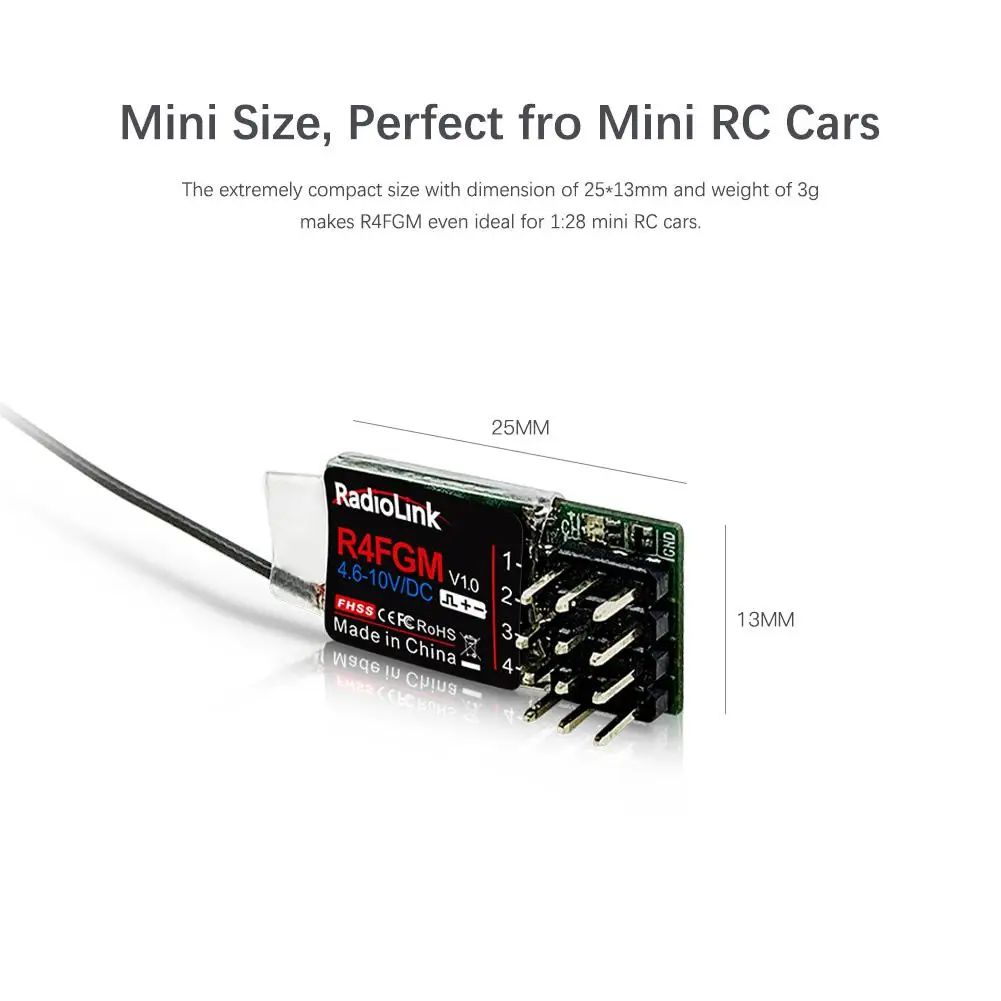 2019 Новый Radiolink R4FGM 4CH приемник интегрированный гироскоп для RC MINI Z автомобилей и