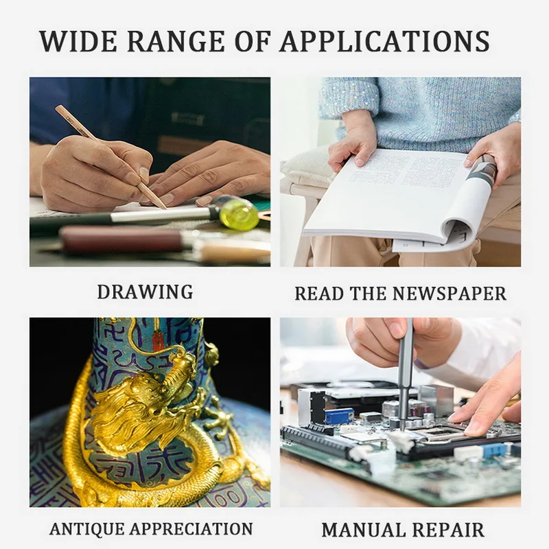 Увеличительная линза 60 100X с зажимом встроенсветодиодный светодиодной