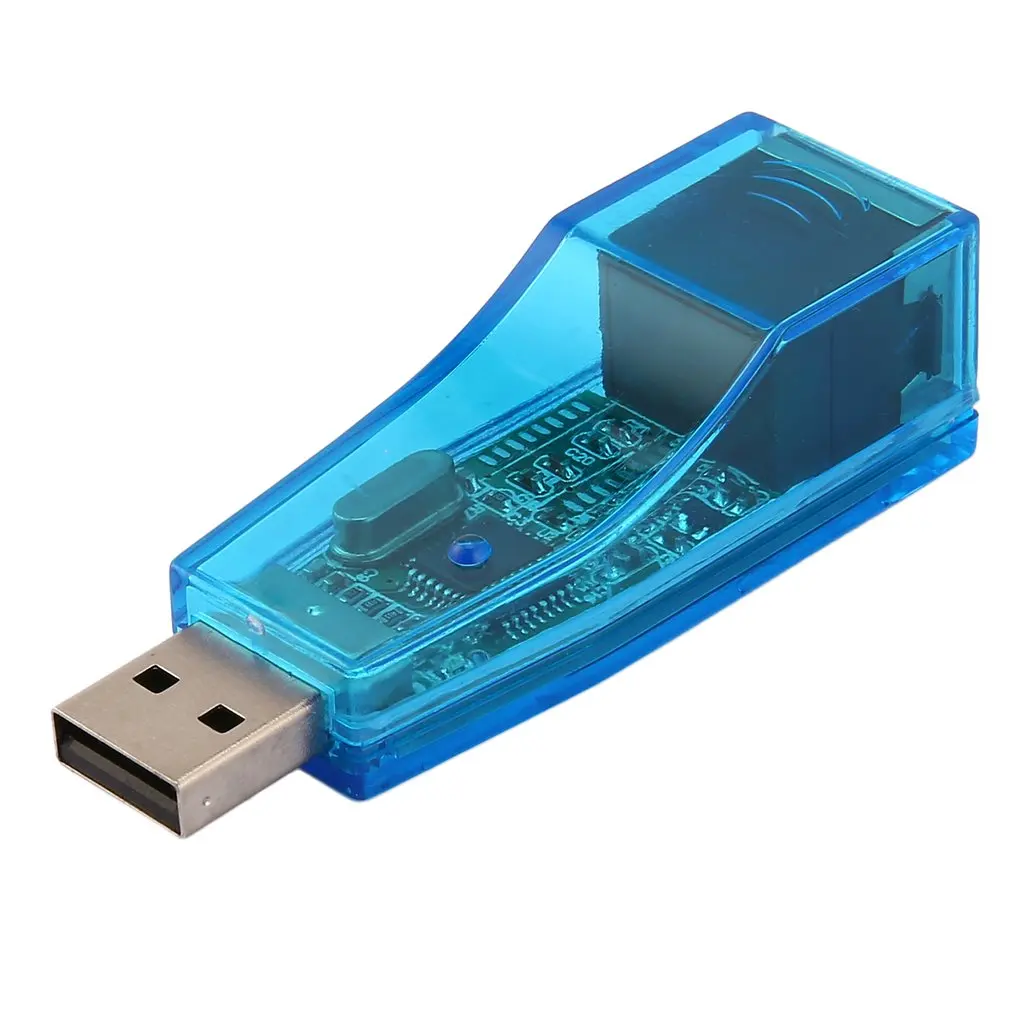 Сетевой адаптер с USB 1 на LAN RJ45 Ethernet 10/100 Мбит/с для Win7 Win8 Android планшетный ПК Синий