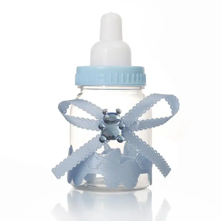 12 шт. Baby Shower коробка конфет Медведь Бутылка для девочек в розовом цвете голубая